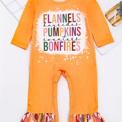 Autumn Western Cowboy Series Baby Girl's Cute Bodysuit With Leopard Cow Pattern Flower Letter...random Print