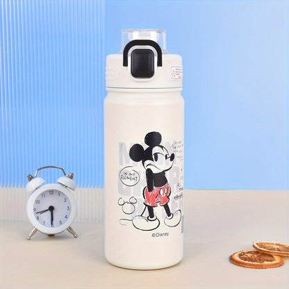UME Disney-Themed Stainless Steel Insulated Water Bottle with PP Lid - Cartoon Character Design, Leakproof, One-Hand Operation, Safety Lock Feature - BPA Free, Non-Toxic, Portable for Outdoor Activities