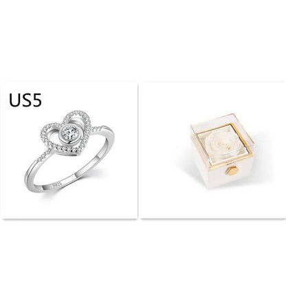 Fashion Acrylic Rotating  Valentine  Rose Jewelry gift  Box