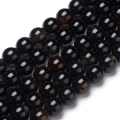 Black Agate B Grade Gemstone Bead