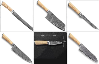 V-Gold 67-Layer Damascus Kitchen Knife – Stainless Steel Chef, Cleaver & Utility Knife