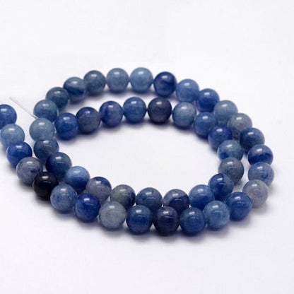 Perles de pierre précieuse d'aventurine bleue