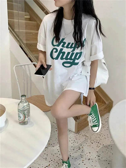Street Fashion Oversized women round neck polo y2k fashion