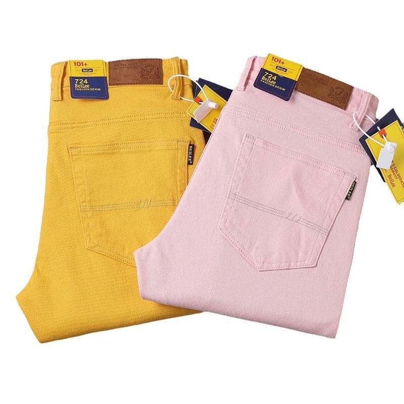 Men Fashion Brands Stretch Slim Fit Skinny Denim Pants jeans Trouser