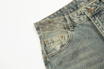 Pantalon en jean pour homme à effet usé, délavage industriel