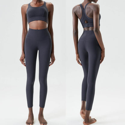 2pcs set Yoga Clothes Sleeveless Crop Workout top and Gym Leggings