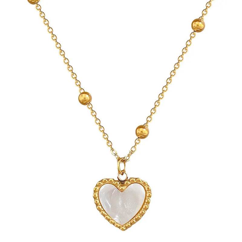 Collier Cœur Amour pour la Saint-Valentin Tempérament Personnalité Minimaliste Four Réel Or Collier Femme