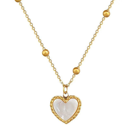 Collier Cœur Amour pour la Saint-Valentin Tempérament Personnalité Minimaliste Four Réel Or Collier Femme