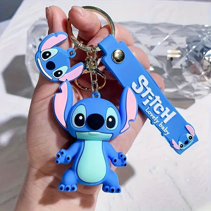 1pc Disney Lilo & Stitch Keychain, 3D Cartoon Character Charm, Ideal For Backpack, Car Keys Bag Charms, Birthday Party Favors