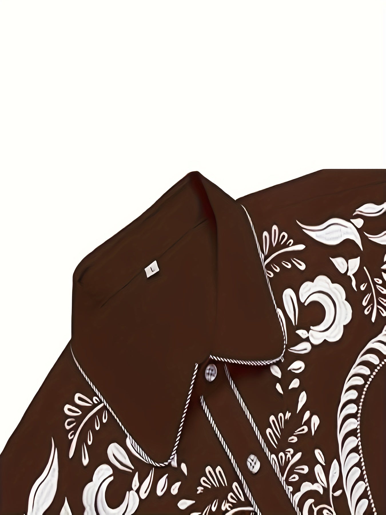 Western Cowboy Chic Long Sleeve Embroidered Shirt - Soft Cotton Blend, Elegant Design, Casual Style for Spring Fall Vacation Resort Wear - Men's Shirt for Outdoor Activities, Travel, and Leisure