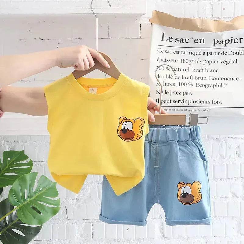 Vêtements pour enfants Ensemble gilet décontracté d'été deux pièces pour garçons