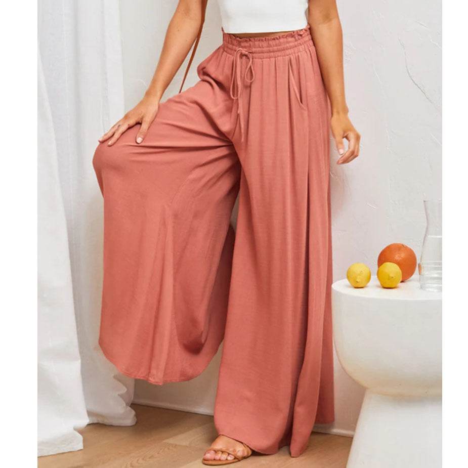 Printed Comfortable Casual High Waist  Wide-leg Floral Palazzo Trousers women