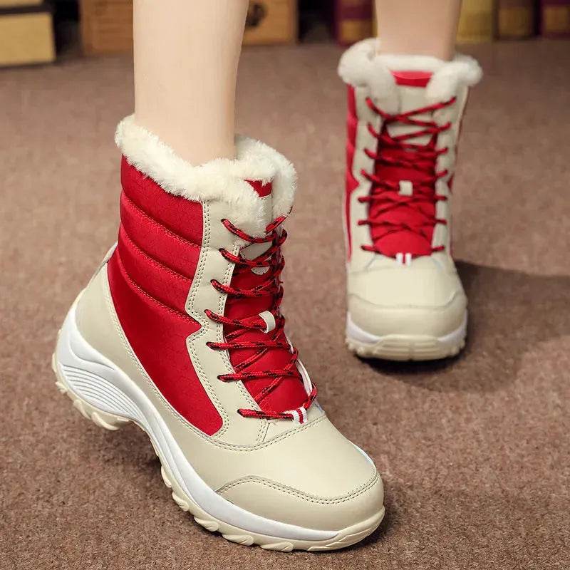 Women’s Winter Snow Boots, Waterproof High Ankle, Warm Plush Lined