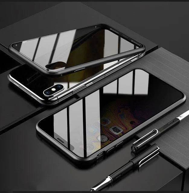 iPhone Case Anti-peep Magnetic  Privacy Glass Protective Shell Magnetic