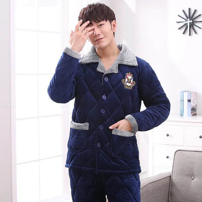 Thick quilted Winter pajamas Set  2pcs Unisex
