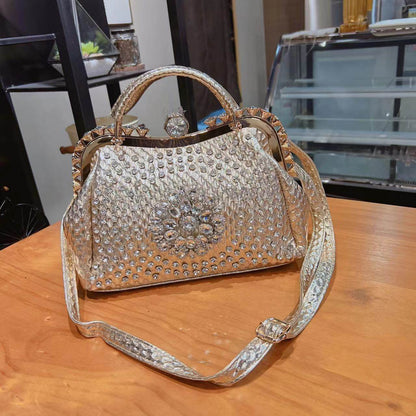 Sac à Main Bandoulière de Luxe Grande Capacité Incrusté de Diamants pour Femme
