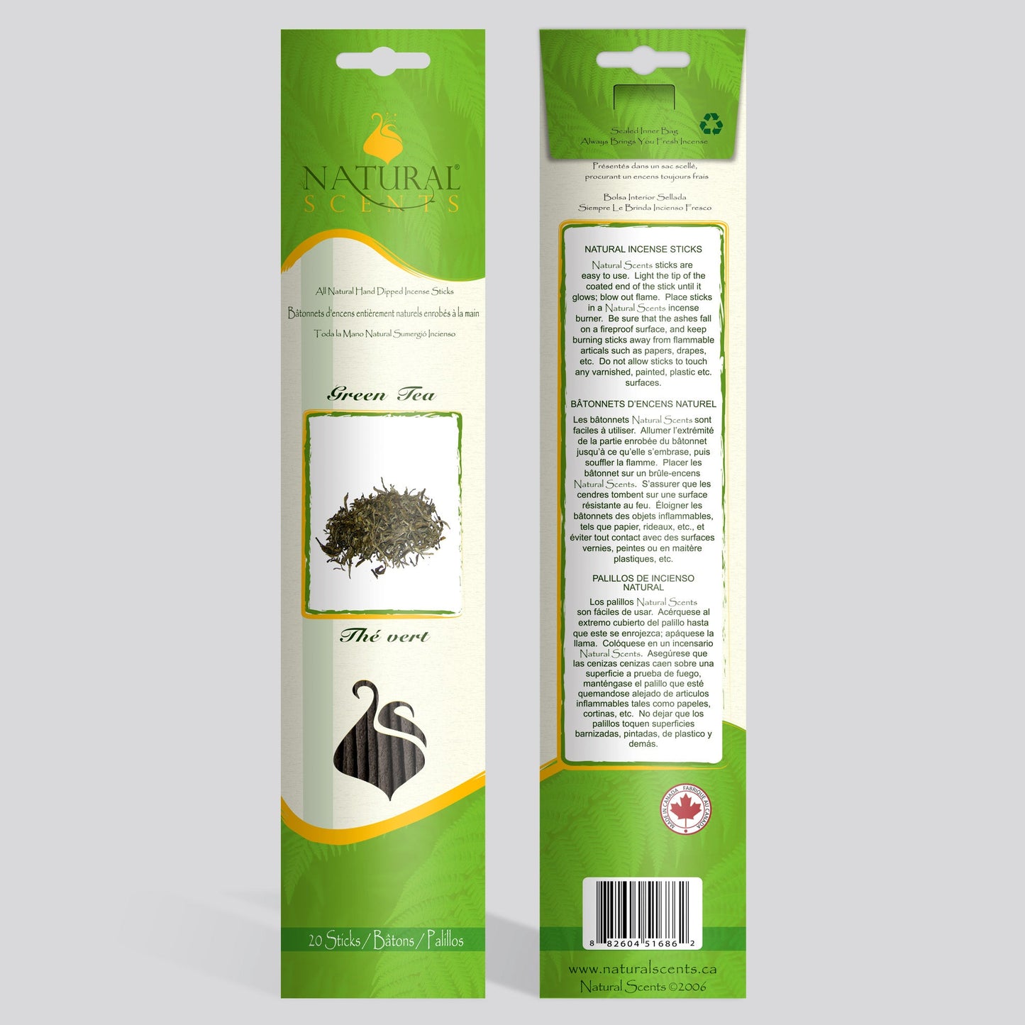 Natural Scents Green Tea Incense Sticks