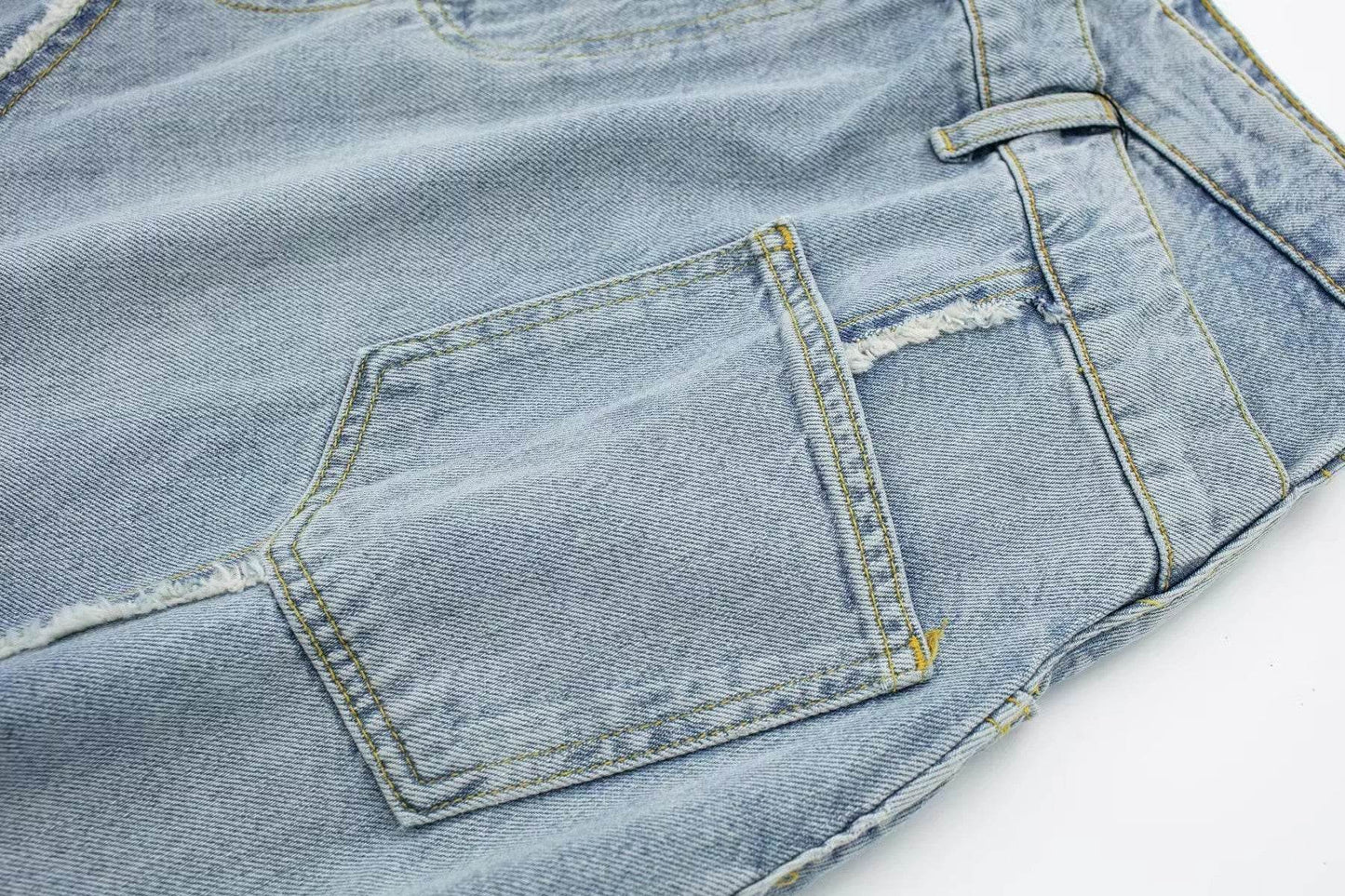 Fashionable Asymmetric High Waist Midi Denim Split Skirt