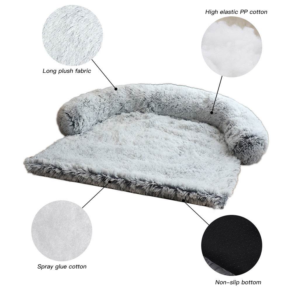 Tapis de lit amovible pour animaux de compagnie, canapé-lit pour chien, lit en peluche pour animaux de compagnie