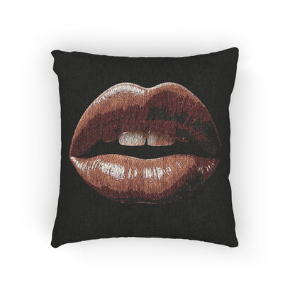 Kiss Design Woven Pillow | Lip Print Accent Pillow