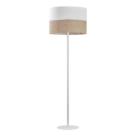 LINOBIANCO Natural Woven Floor Lamp for Living Room, Bedroom & Reading Nook – Scandinavian Minimalist Lighting