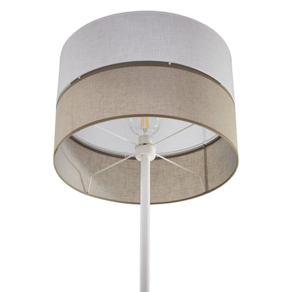 LINOBIANCO Natural Woven Floor Lamp for Living Room, Bedroom & Reading Nook – Scandinavian Minimalist Lighting