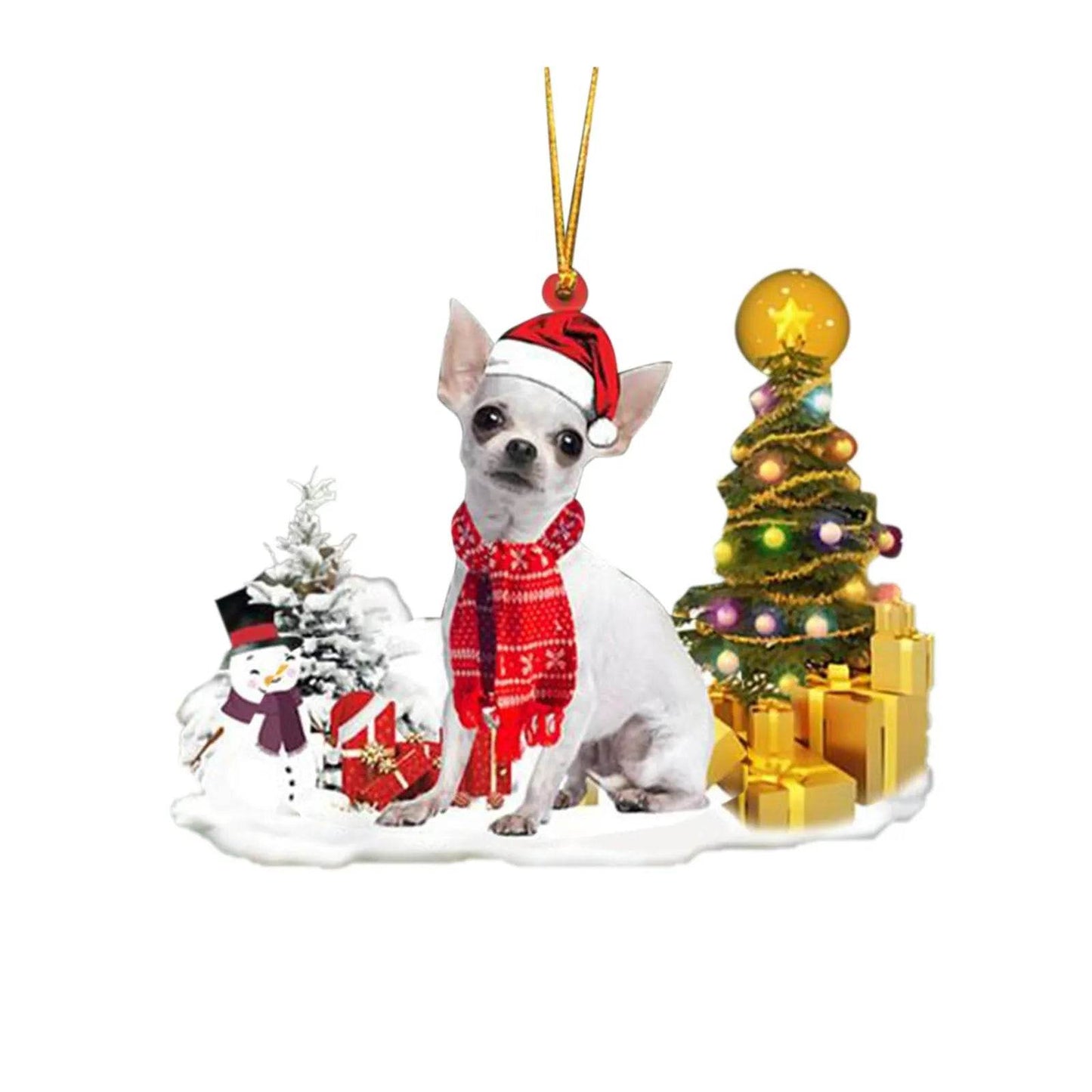 Christmas Family Puppies Decorate Trees With Lights
