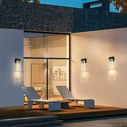 Outdoor Waterproof Transparent LED Crystal Wall Light Supports Many Types Of Bulb-2 Packs
