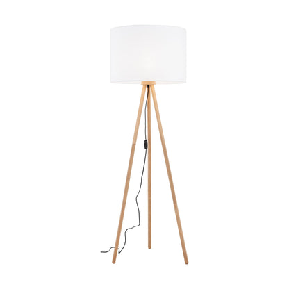 TOKYO Wood & Linen Floor Lamp for Living Room & Bedroom