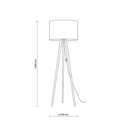 TOKYO Wood & Linen Floor Lamp for Living Room & Bedroom