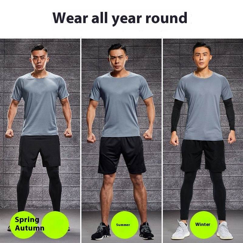 Fitness apparel - Quick Drying Workout clothes for men 4pcs Gym set wear