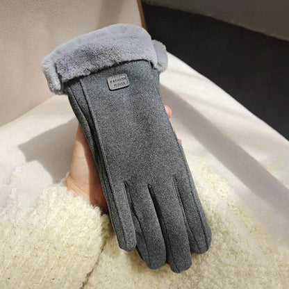 Gants d'équitation en daim matelassés, doublés polaire, chauds et mignons