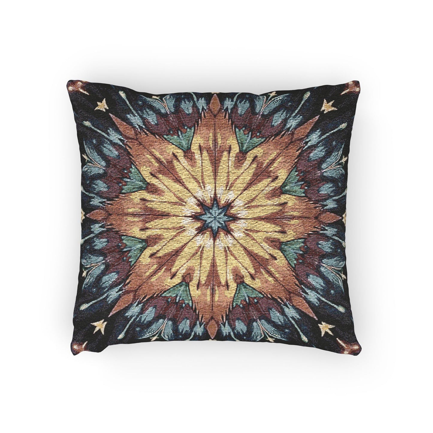 Oreiller tissé mandala étoile géométrique | Décoration Bohème, Style Kilim