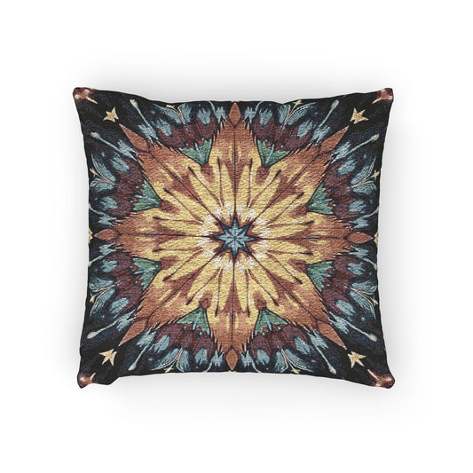 Oreiller tissé mandala étoile géométrique | Décoration Bohème, Style Kilim