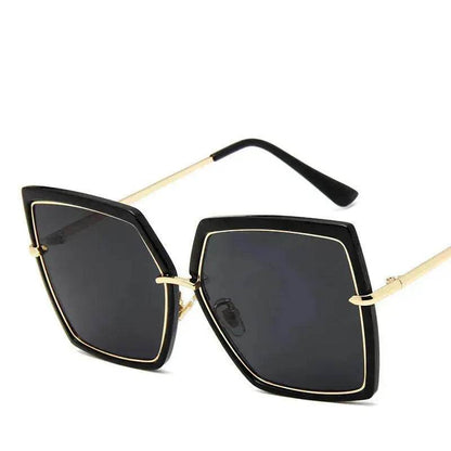 Reflective  Fashion metal retro sunglasses for Women