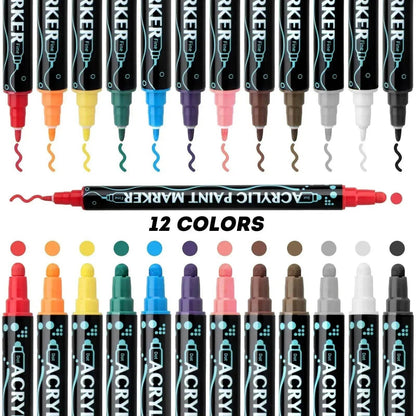 Acrylic Marker Pen Double-headed Stackable Water-based Paint Brush Paint Marker and Highlighter