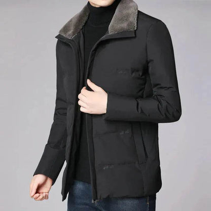 Fur Collar Thick Business Office Work Down Winter Jacket for men