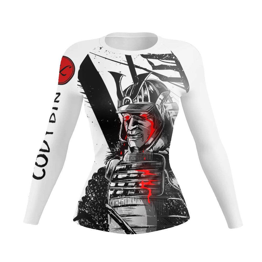 Printed Slim Fit Long Sleeve Workout Tops for Women