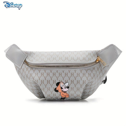 1pc Disney Mickey Cartoon Fanny PU Material Pack, Adjustable Strap Waist Bag With Fashion Zipper, Suitable For Sports & Outdoor Activities