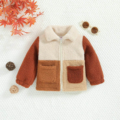 Children's New Zipper Cute Polar Sherpa Fleece Winter Jacket Kids
