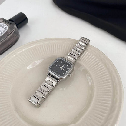 Retro Small Square Watch Female Steel Strap  Dress Watch