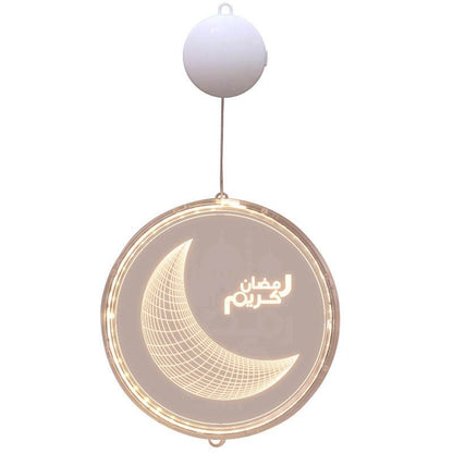 Acrylic Moon Castle Eid Al Fitr Ramadan Hanging Lamp Battery