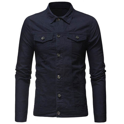 Solid color denim jacket shirt Jeans