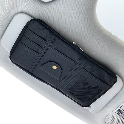 Organisateur de Pare-Soleil de Voiture Rangement Entièrement en Cuir