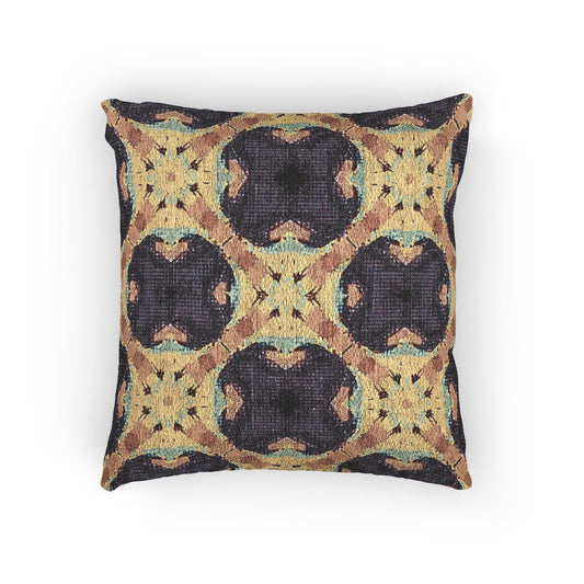 Oreiller tissé à motif mosaïque géométrique | Coussin décoratif à carreaux style bohème