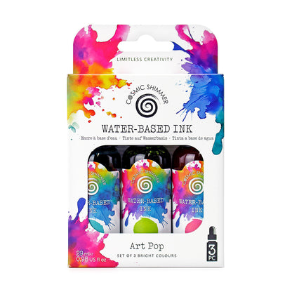 Encres à base d'eau Cosmic Shimmer Art Pop, lot de 3 couleurs vives