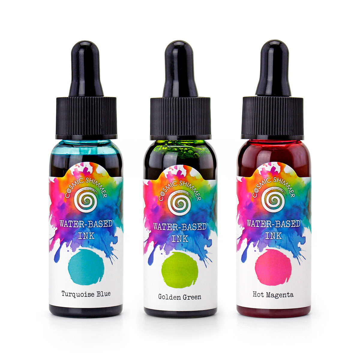 Encres à base d'eau Cosmic Shimmer Art Pop, lot de 3 couleurs vives