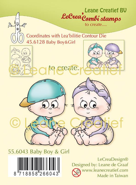 Lecreadesign Tampon transparent combiné Bébé garçon et fille