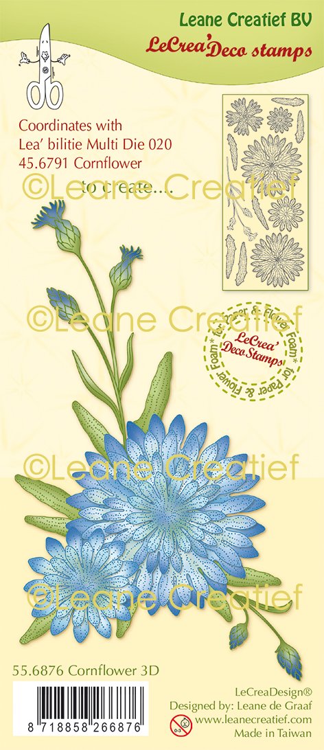 Lecreadesign Tampon transparent déco Fleur de bleuet 3D