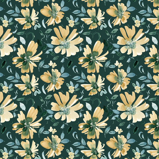 Stephanie Ryan - Golden Hour - Sunset Blossoms Deep Teal